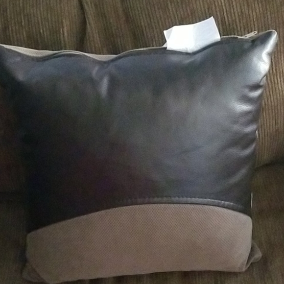 Threshold half leather/suede toss pillow - Picture 5 of 5